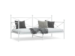 Vidaxl Cama De Dia Sem Colchão 107x203 Cm Aço Branco