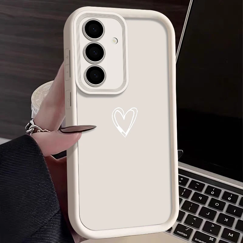 Capa De Tpu Simples Em Formato De Coração (branca) Para Samsung Galaxy S22