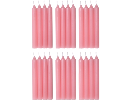 Vela de Mesa Rosa Pack de 24 Unidades Velas Decorativas Sem Perfume Velas para Sua Casa COM-FORT HOUSE