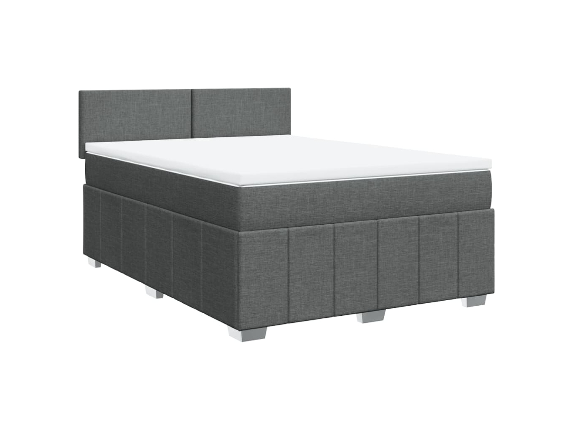 Cama com Molas/Colchão 160x200 Cm em Tecido Cinzento Escuro MAISON EXCLUSIVE
