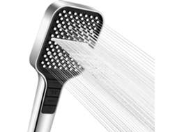 Chuveiro Economizador De Água Com 7 Modos Bico De Silicone Anti Entupimento Ajuste Com Uma Mão Alto Fluxo Prateado Zeuxo