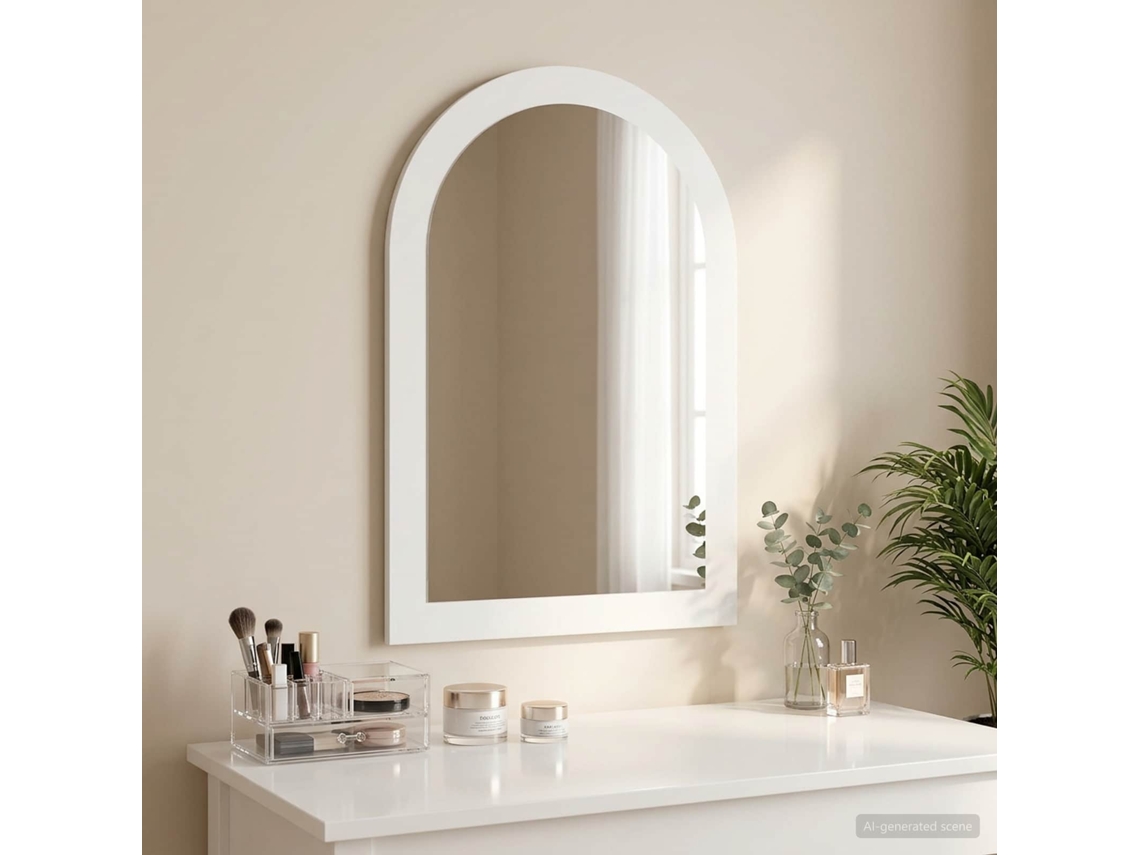 Vidaxl Espelho Fauske Branco 43 X 3,5 X 77 Cm Apenas Para Uso Interior