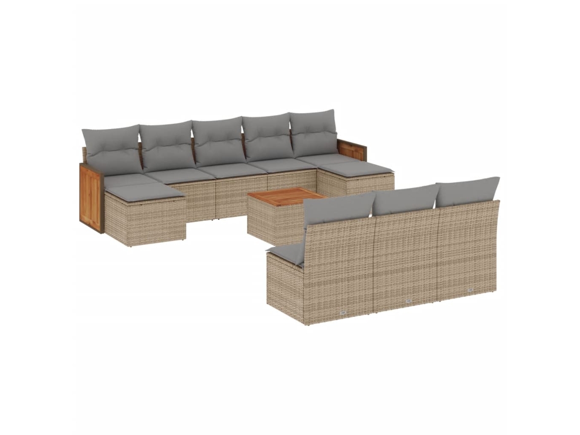 Garden Sofa Set, Garden Sofa Sets Vidaxl Bege Rattan / Vime (n/a)