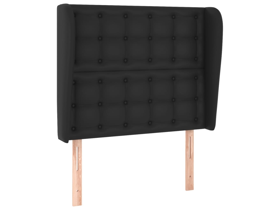 Cabeceira de Cama com Abas Couro Artificial 83x23x118/128 Cm Preto MAISON EXCLUSIVE