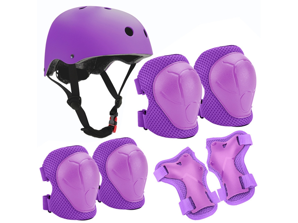 Kit Proteção De Crianças Capacete 7 Em 1 ,tamanho:s Roxo