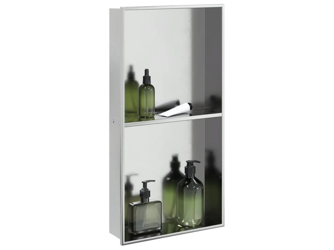 Vidaxl Nicho Parede P/ Duche 32x62x9 Cm Aço Inoxidável Prata Escovada