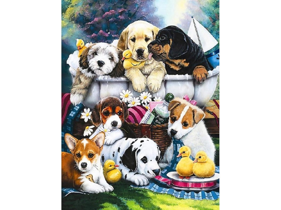 Kit De Pintura Diamante 5d Diy 30x40cm, Diamantes Completos, Pintura De Diamantes Para Adultos, Cachorrinho, Presente Ideal