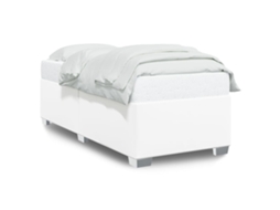 Bed Frame, Bed Frames Vidaxl Branco Couro Artificial (100 X 200 Cm)