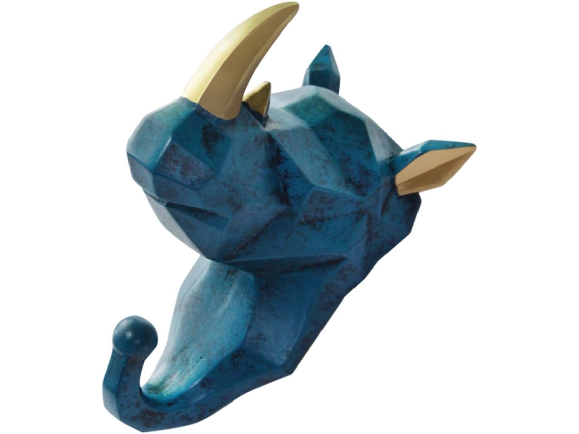 Chaveiro/gancho De Parede Em Resina Com Estampa De Rinoceronte Para Casacos E Chapéus