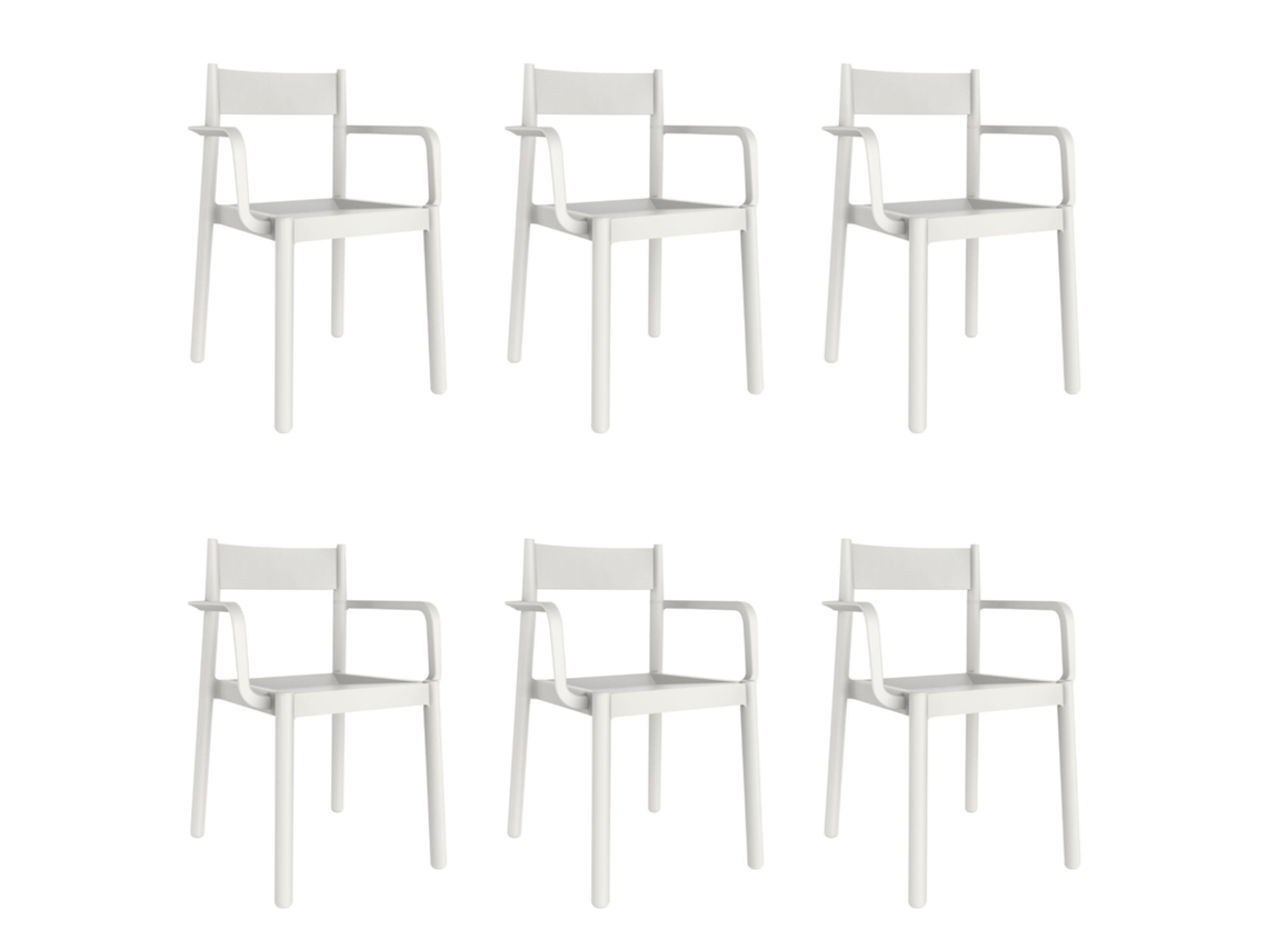 Set 6 Poltronas Interior, Exterior Branco Danna Garbar