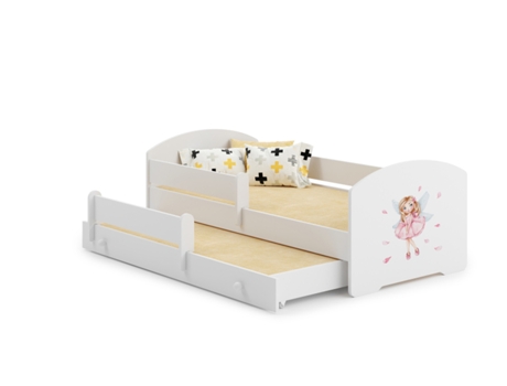 Cama dupla 160 x 80 com colchões e estrados incluídos Kobi Luk Girl with wings