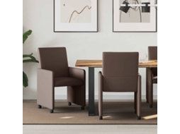 Vidaxl Cadeiras De Jantar Com Rodas 2 Pcs Castanho 57 X 66 X 94 Cm