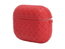 Funda Protectora de TPU con Estampado de Tela para Auriculares iOS Earbuds Pro Roja S/MARCA