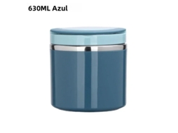 (azul 630ml) Garrafa Térmica Portátil Em Aço Inoxidável Com Alça Para Alimentos.