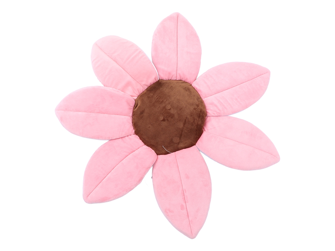 Primerox tapete de Banho Flor Girassol para Bebê com Suporte Cabeça Pelúcia Curta Esponja