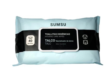 40 Toalhitas Húmidas com Aroma a Talco para Cães e Gatos 40