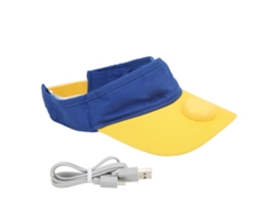 Boné Com Ventilador Sem Lâminas Para Crianças De 6-12 Anos, Proteção Solar, Ajustável, Carregamento Usb, Azul