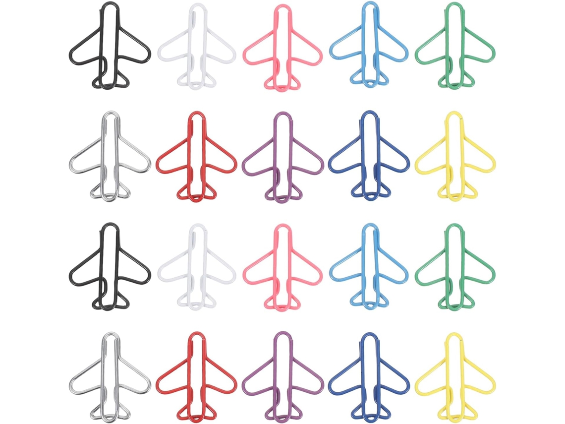 Clips De Papel Em Formato Avião Da Ultechnovo 100 Unidades, Metálicos E Decorativos, Versáteis Para Escritório, Escola E