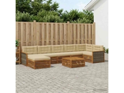 Vidaxl Conjunto De Sofás Para Exterior 8 Pcs Natural E Bege