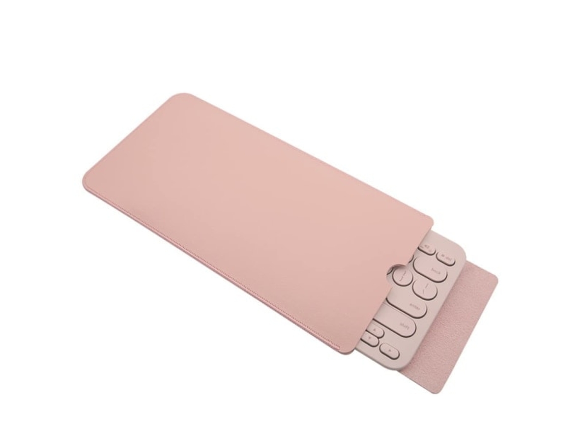 Capa Com Teclado Bluetooth Em Pu, Cor Rosa