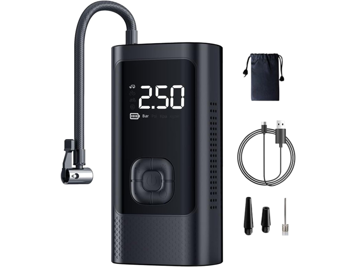 Inflador portátil para pneus de carro, bicicleta e motocicleta (0,2-10).
