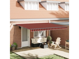 Vidaxl Toldo Retrátil Laranja E Castanho 450 × 300 Cm Poliéster