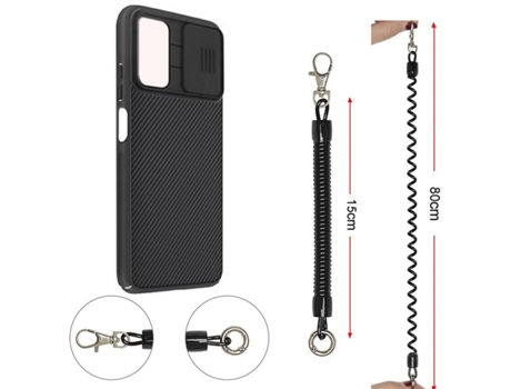 Capa Xiaomi Poco M3 ANTIIMPACTO Camshield com Cordão Anti-roubo Preto