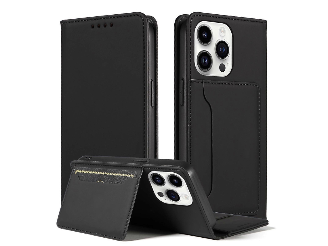 Capa De Couro Para Celular Com Suporte Para Cartão Magnetism Skin Feel