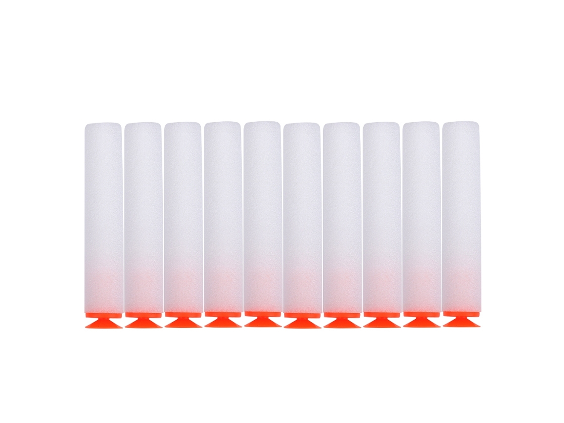 Rebe-100 Balas De Recarga Suaves De Espuma Eva Para Pistola De Brinquedo Acessório Reutilizável (branco)