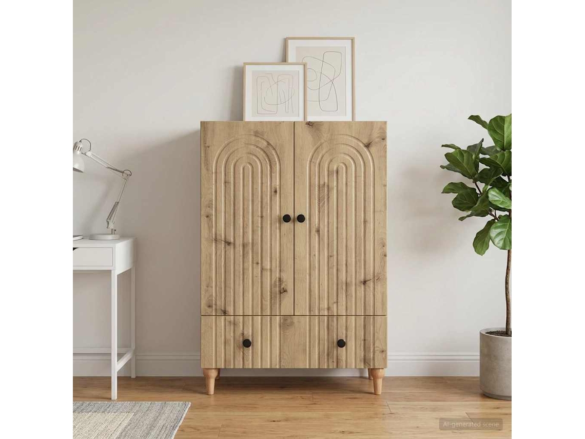 Vidaxl Buffet Carvalho Arttisan 66 X 34,5 X 95 Cm Derivados De Madeira
