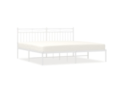 Bed Frame, Bed Frames Vidaxl Branco Aço (183 X 213 Cm)