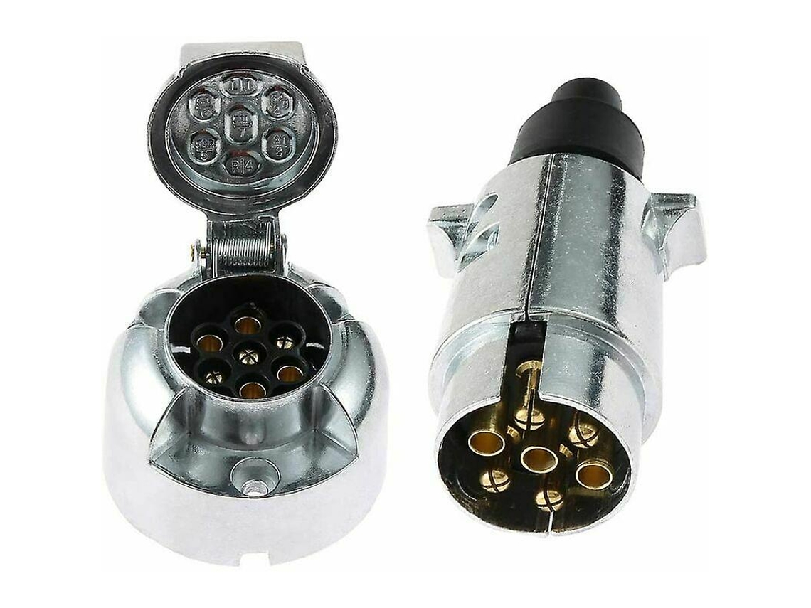 Conector De Reboque De 7 Pinos 12v De Aleación De Aluminio Impermeable Para Caminhão Rv Barco