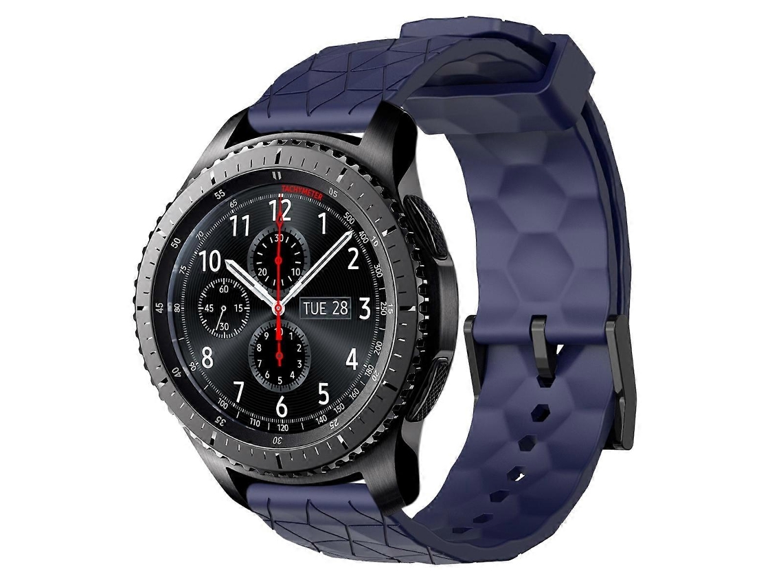 Pulseira De Silicone De Cor Sólida Com Estampa De Futebol Para Samsung Gear S3 Frontier 22mm