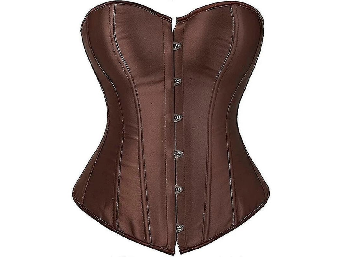 Top Corset Feminino com Fecho Busk e Laces Ajustáveis Ideal para Todas as Ocasiões Brown 808