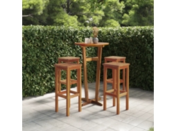 Bancos De Bar 4 Pcs Madeira De Acácia Maciça Lovely Home