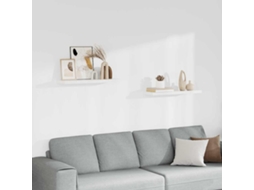 Vidaxl Prateleiras Parede Suspensas 2 Pcs 80x23,5x3,8cm Mdf Branco