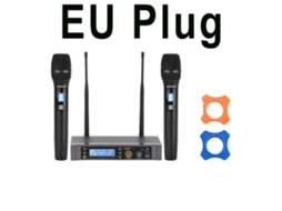 Sistema De Microfone Sem Fio De Canal Duplo Lomeho, Transdutor Dinâmico, Alcance De Trabalho Superior A 50m,eu Plug 500mhz