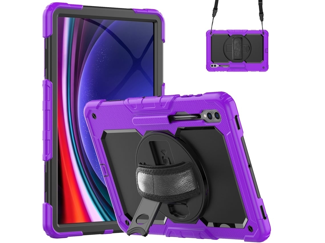 Capa Para Tablet Lurelia, Compatível Com Samsung Tab S9fe Plus 12.4 X610/616b, Roxo, Pc, Dobrável Com Suporte, Suporte Giratório