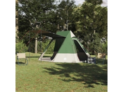 Vidaxl Barraca De Camping 10 Pessoa À Prova D'água Verde Tafetá