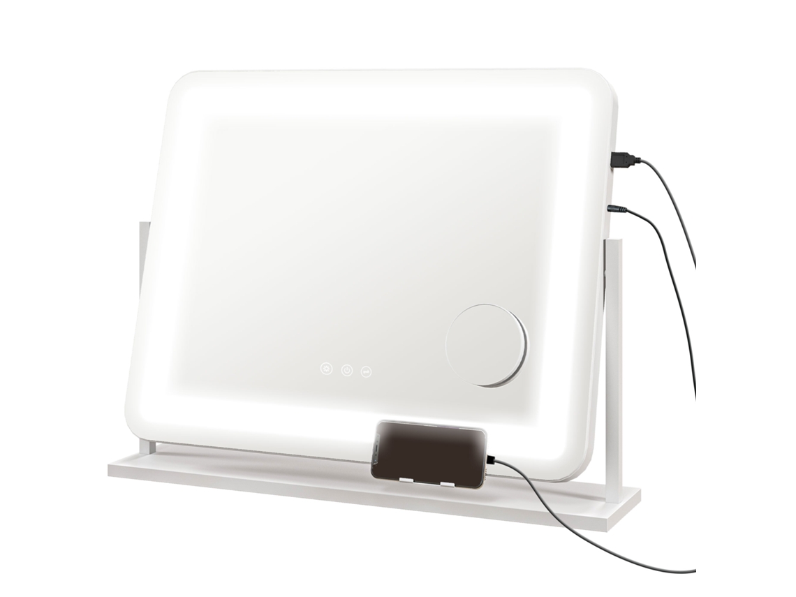 Espelho de Maquilhagem com Led e Entrada Usb VOLTEDGE (62,5x14x49,5 cm) branco