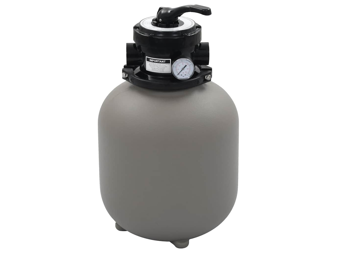 Vidaxl Filtro De Areia P/ Piscina Válvula De 4 Posições Cinzento 350mm