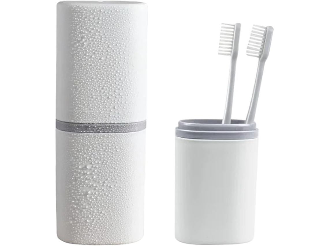 Conjunto de 3 peças para porta escovas, copo, portátil, com estojo, para enxaguante