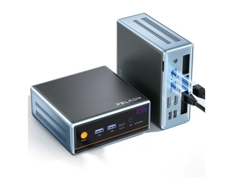 Mini Pc Peladn Wo4 Amd Ryzen 7 5700u 16gb Ddr4 Ssd De 1tb Wifi 6 4k/60 Hz Ecrã Triplo Windows 11 Pro (8c/16t, Até 4,3 Ghz)