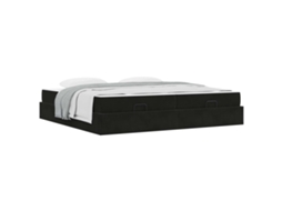 Conjunto de Estruturas de Cama com Colchão 2 Pcs Preto Veludo MAISON EXCLUSIVE
