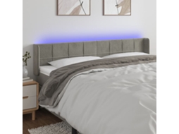 Cabecero de Terciopelo con Luces LED 203x16x78/88 cm Gris Claro