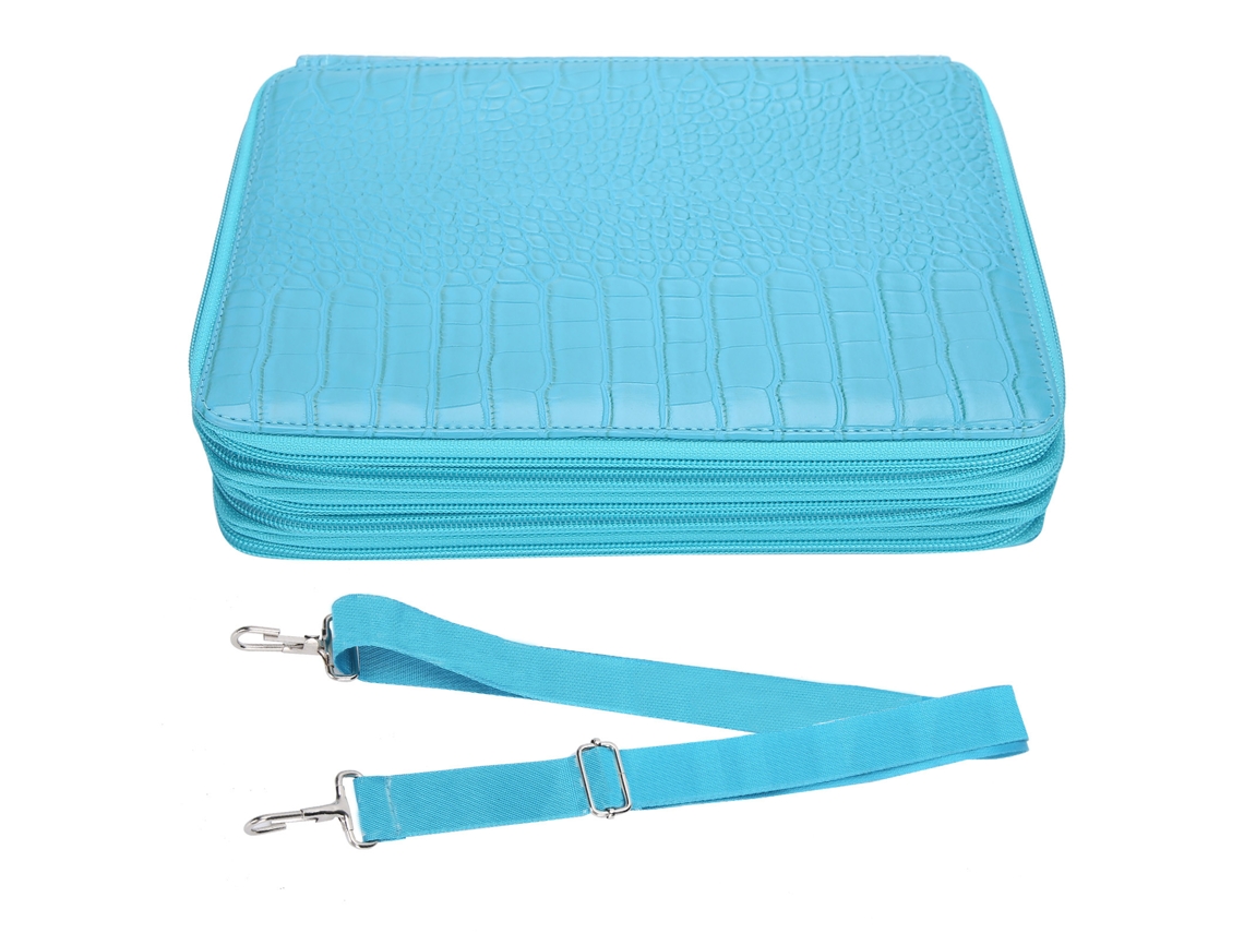 Estuche De Lapices De Colores 252huecos Capacidad Grande Bolsa Pu Portatil Azul