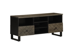 Vidaxl Móvel De Tv 100x33x46 Cm Madeira De Mangueira Maciça Preto