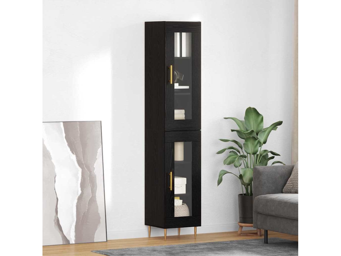 Vidaxl Buffê 2 Pcs Carvalho Preto Vidro