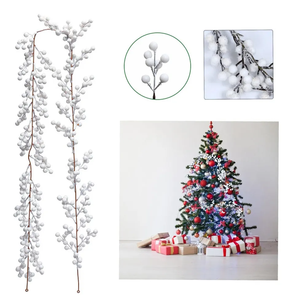 Novas Decorações De Natal, Com 72 Peças De Frutas Brancasvayotoy