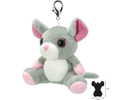 Porta-Chaves de Peluche  Rato (4.5 x 9 x 8 cm - Poliéster)